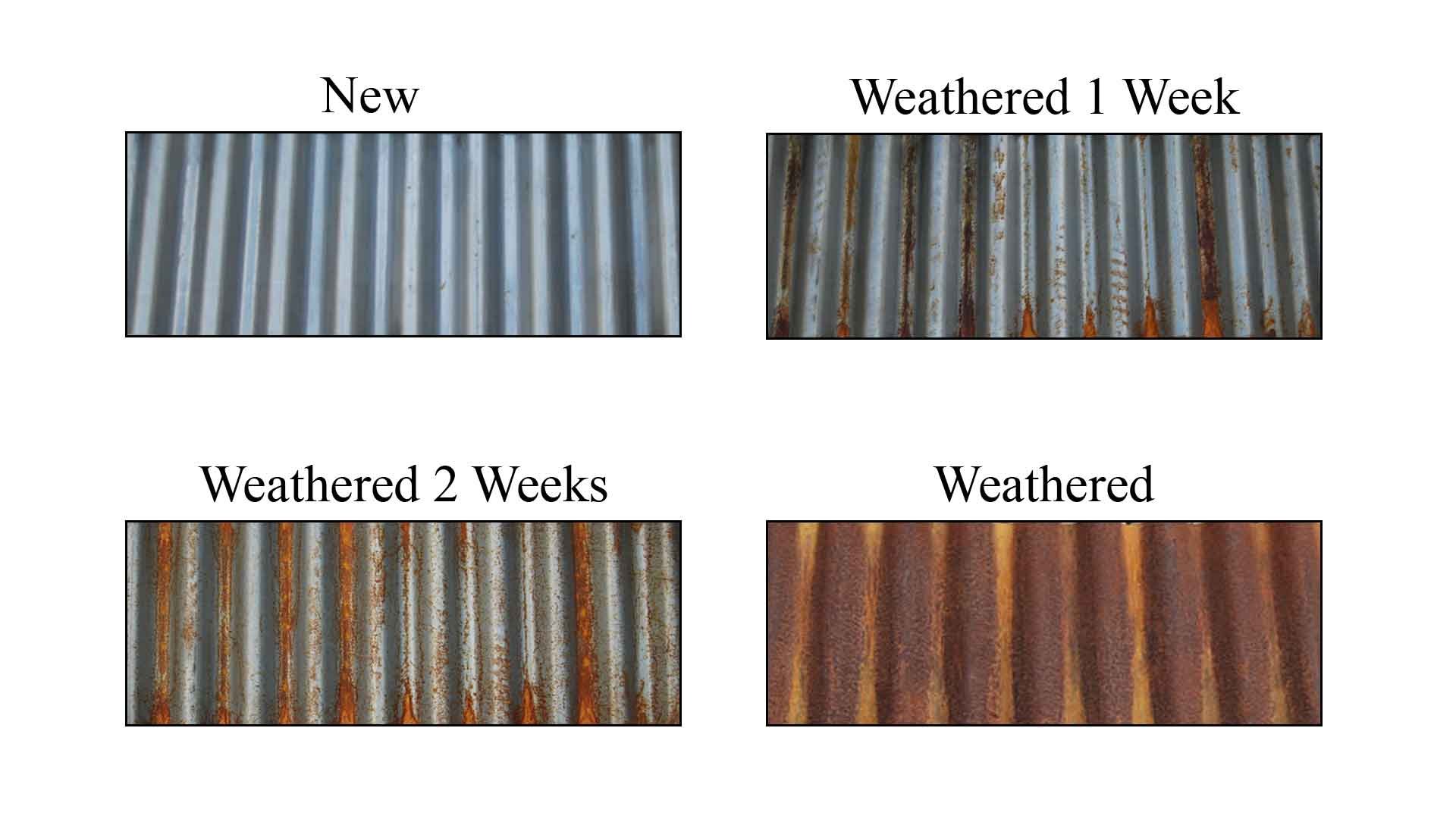 Corten A606-4 Weathering Stages